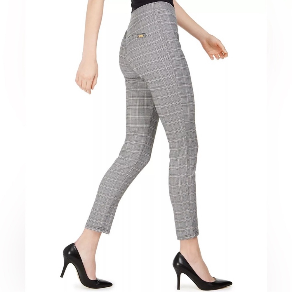 Calvin Klein Women's Gray Plaid Ankle Pull-On Pants